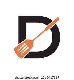 Cooking Logo combine with letter D vector template