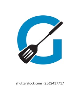 Cooking Logo combine with letter G vector template