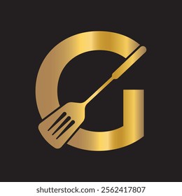 Cooking Logo combine with letter G vector template