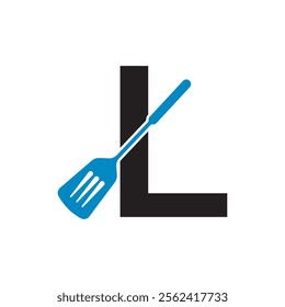 Cooking Logo combine with letter L vector template