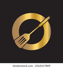 Cooking Logo combine with letter O vector template