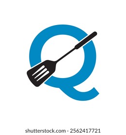 Cooking Logo combine with letter Q vector template