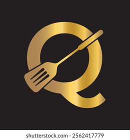 Cooking Logo combine with letter Q vector template