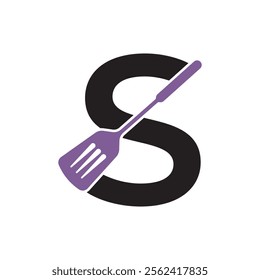 Cooking Logo combine with letter S vector template