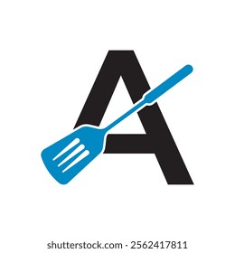 Cooking Logo combine with letter A vector template