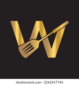 Cooking Logo combine with letter W vector template