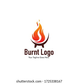 Cooking Logo Design. Burnt For Restaurant Symbol