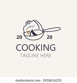 Cooking logo design. Icon or symbol inspration simple line for restaurant business