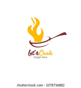 Cooking logo icon design template. Love cook vector illustration