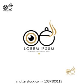 Cooking Logo, Icon Or Symbol For Design Menu Restaurant With Pot And Eye Motive - Vector Illustration