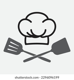 Cooking logo. Icon or symbol for design menu restaurant. Vector illustration