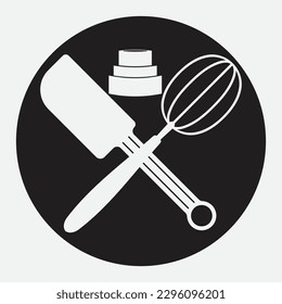 Cooking logo. Icon or symbol for design menu restaurant. Vector illustration