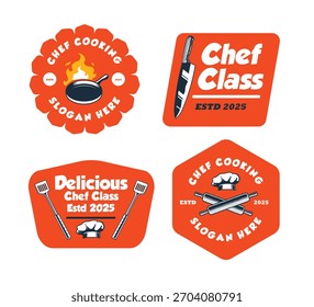 cooking logo and labels template design