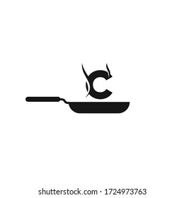 The cooking logo of the letter C is scented or evaporates design vector icon illustration inspiration