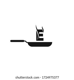 The cooking logo of the letter E is scented or evaporates design vector icon illustration inspiration