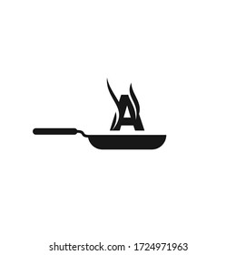 The cooking logo of the letter A is scented or evaporates design vector icon illustration inspiration