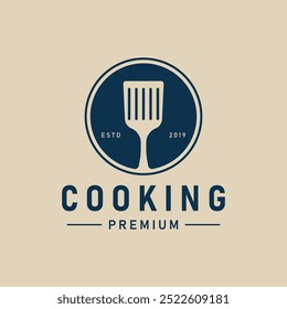 cooking logo minimalist, spatula icon background vector illustration design