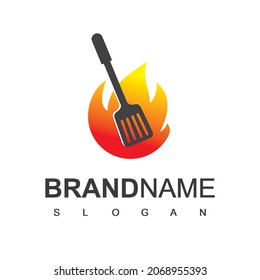 Kochen-Logo mit Spatelsymbol