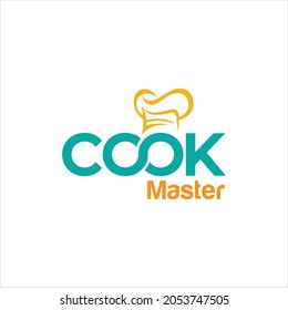 Cooking logo template premium, Kitchen and food icon, Food or cooking logo. Restaurant or cafe vector logo template, Creative chef hat symbol text font letter logo vector design illustration