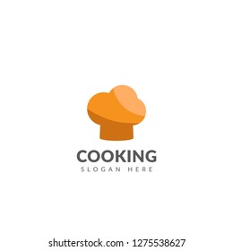 Cooking logo template vector design with chef hat