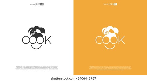Cooking logo text lettering cook. Icon or symbol for design menu restaurant