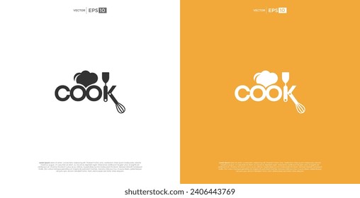 Cooking logo text lettering cook. Icon or symbol for design menu restaurant