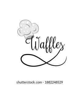 Cooking logo waffles vector food