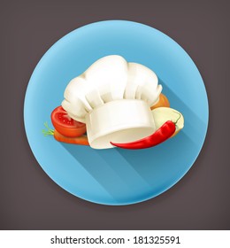 Cooking, long shadow vector icon