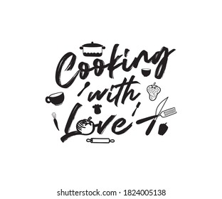 Cooking with love Illustration Vector Eps 10.