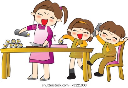 Cooking with Loving Mother