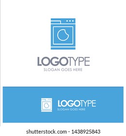 Cooking, Machine, Wash, Clean Blue Solid Logo with place for tagline