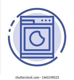 Cooking, Machine, Wash, Clean Blue Dotted Line Line Icon. Vector Icon Template background