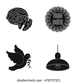 cooking, mail and other web icon in black style.lighting, emblem icons in set collection.