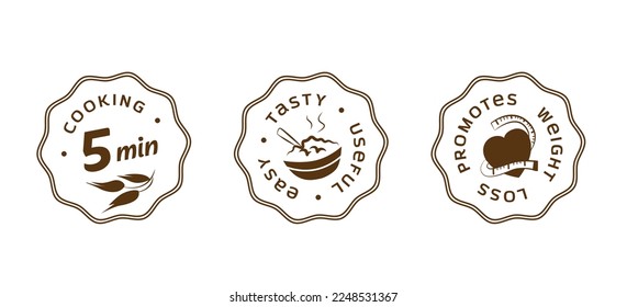 
Cooking, making porridge vector icons set
