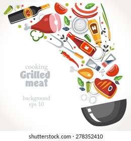 cooking marinade grill collection background