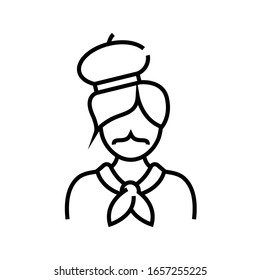 Cooking master line icon, concept sign, outline vector illustration, linear symbol.