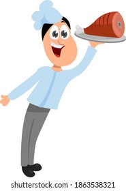 Cooking masterpiece, illustration, vector on white background.