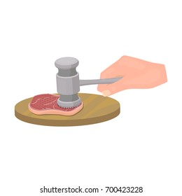 Cooking meat. Eating and cooking single icon in cartoon style vector symbol stock illustration web.