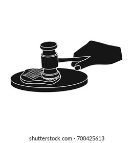 Cooking meat. Eating and cooking single icon in black style vector symbol stock illustration web.