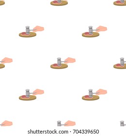 Cooking meat. Eating and cooking single icon in cartoon style vector symbol stock illustration web.