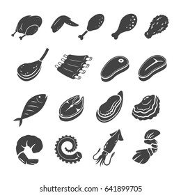 cooking meat,seafood vector,illustration