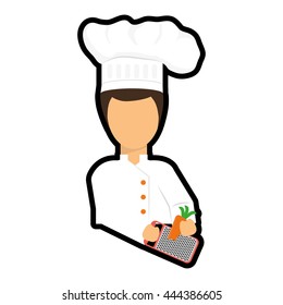 Cooking and Menu concept represented by chef cartoon icon. isolated and flat illustration 