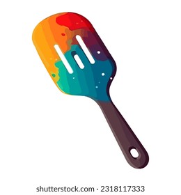 cooking with metal utensil icon isolated