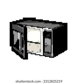 cooking microwave oven game pixel art retro vector. bit cooking microwave oven. old vintage illustration