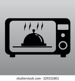 cooking in a microwave oven vector