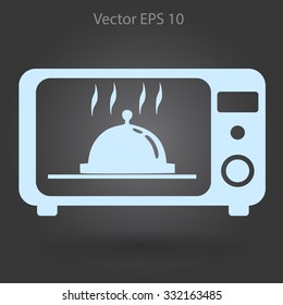 cooking in a microwave oven vector