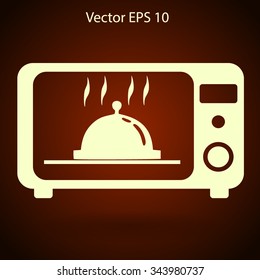 cooking in a microwave oven vector