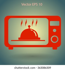 cooking in a microwave oven vector