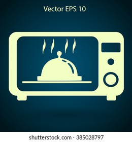 cooking in a microwave oven vector