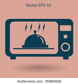cooking in a microwave oven vector